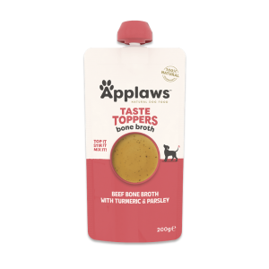 Applaws Taste Toppers Dog Pouch Beef Bone Broth with Turmeric and Parsley