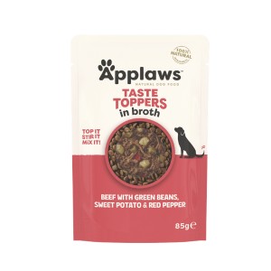 Applaws Taste Toppers Dog Pouch Beef with Vegetables in Broth 