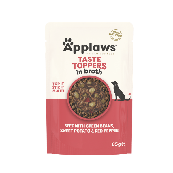 Applaws Taste Toppers Dog Pouch Beef with Vegetables in Broth 