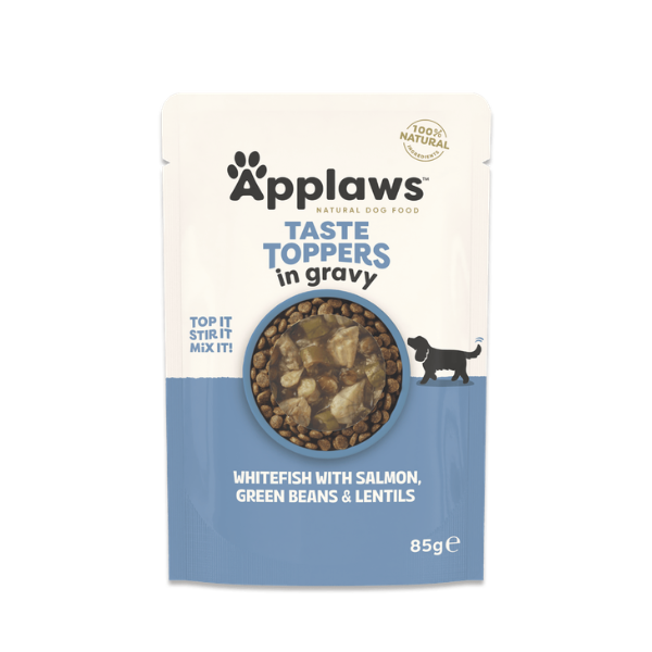 Applaws Taste Toppers Φακελάκι Σκύλου Λευκό Ψάρι με Σολομό και Λαχανικά σε Σάλτσα 