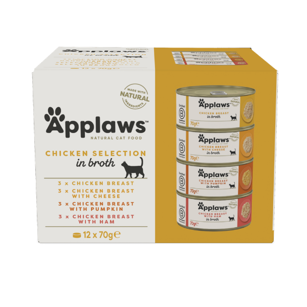 Applaws Chicken Selection Multipack σε Ζωμό 12 x 70g Applaws Chicken Selection Multipack σε Ζωμό 12 x 70g – φυσική υγρή τροφή γάτας σε ποικιλία γεύσεων