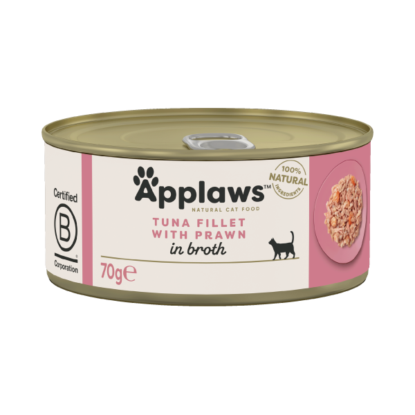 Applaws Cat Tin Tuna Fillet with Prawn in Broth Applaws Cat Tin Tuna Fillet with Prawn in Broth