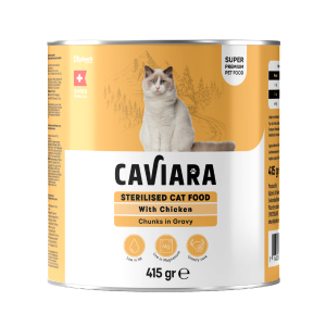 Caviara Υγρή Τροφή για Στειρωμένες Γάτες|Κονσέρβα με Κοτόπουλο σε Σάλτσα Caviara Υγρή Τροφή για Στειρωμένες Γάτες|Κονσέρβα με Κοτόπουλο σε Σάλτσα