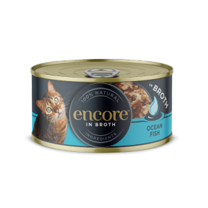 Encore Tin in Broth 70g | Natural Wet Cat Food with Ocean Fish