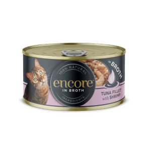 Encore Tin in Broth 70g | Natural Wet Cat Food with Tuna & Shrimp