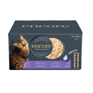 Encore Finest Selection in Broth Tins 12 x 70g | Natural Wet Cat Food