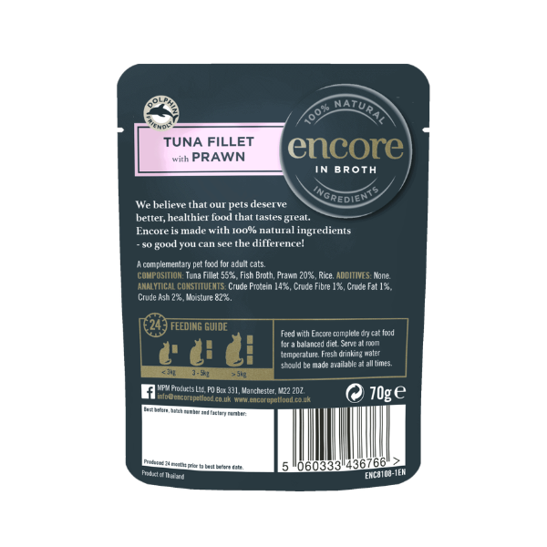 Encore Tin in Broth 70g | Natural Wet Cat Food with Chicken Breast