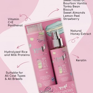 Yuup! Macarons Shampoo & Fragrance Kit - Σετ Φροντίδας για Σκύλους & Γάτες με Άρωμα Macaron | 250 ml